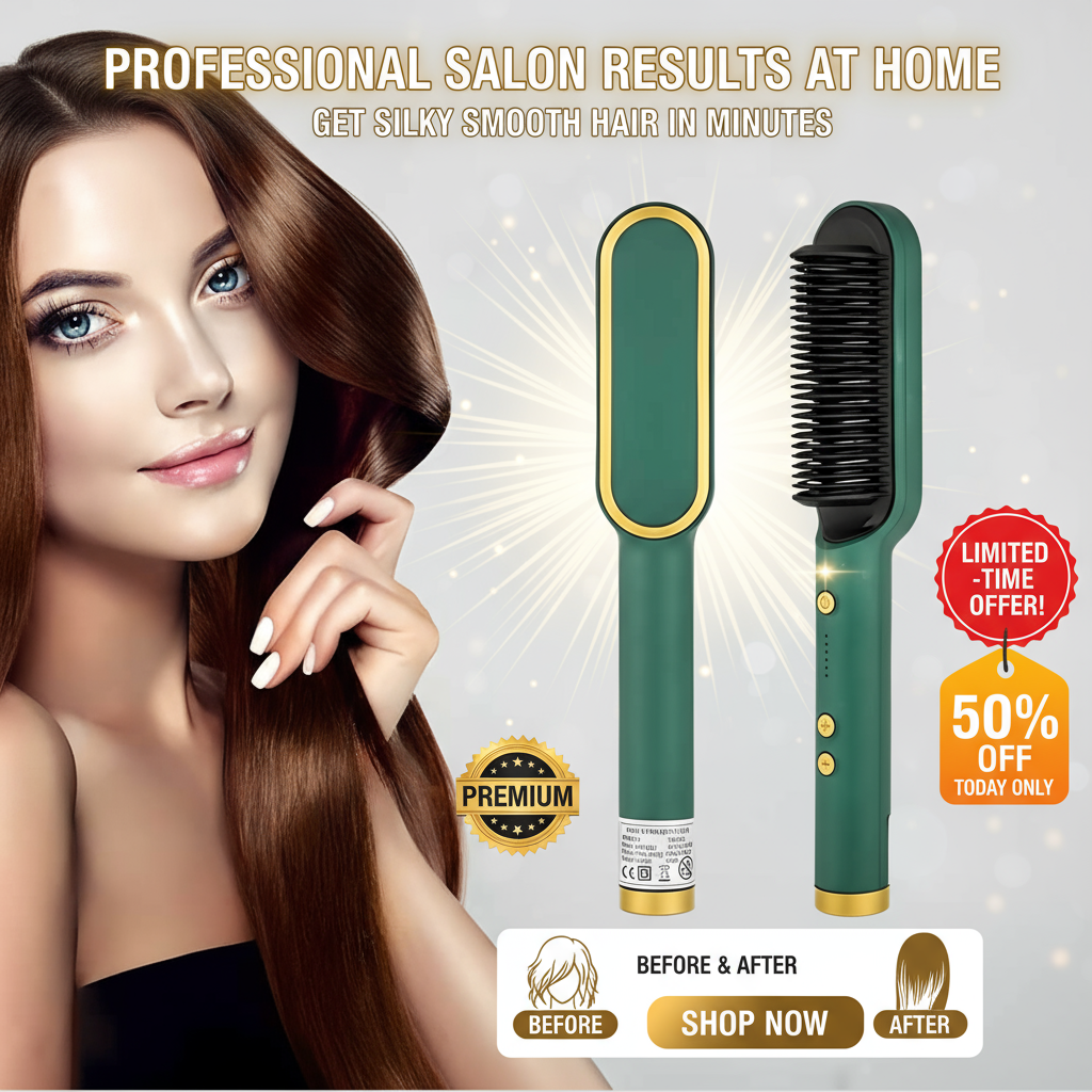 Professional Electric Hair Straightener Comb Brush